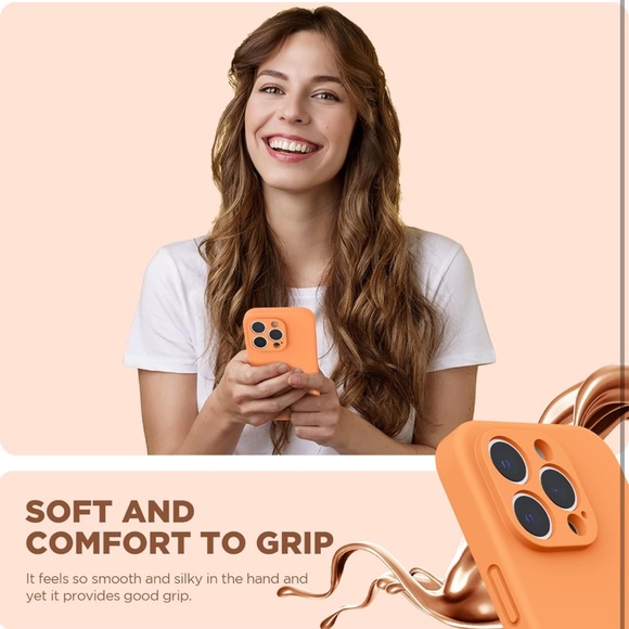 SURPHY iPhone 14 Pro Max case, liquid silicon phone case color “Marigold Orange” - Picture 6 of 7